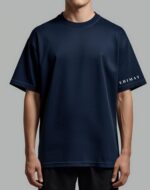 Sky Blue Solid Oversized T-shirt for Women