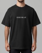 Plain Black Ehimay Oversized-Unisex-T-Shirt - Image 2