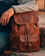 EHIMAY "The Voyager" Premium Vintage Leather Backpack - Image 6