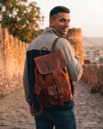EHIMAY "The Voyager" Premium Vintage Leather Backpack - Image 3